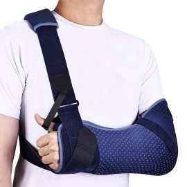 Willcom Arm Sling for Shoulder Injury with Waist Strap - Immobilizer Brace Support for Sleeping, Rotator Cuff Surgery (Comfort Version, Left, Medium,28.5-41inch)