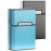 Cigarette Case Brushed Metal Cigarette Case with Magnetic Switch Flip Closure,20 Capacity (85mm, Gray + Blue,2 Pack,)
