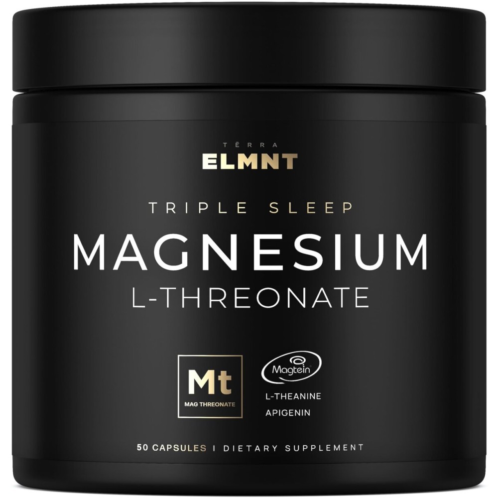 Triple Sleep Magnesium L-Threonate w. Apigenin, Theanine & Magtein Magnesium L Threonate - High Absorption Magnesium Supplement Capsules for Men and Women Magnesium Powder Pills