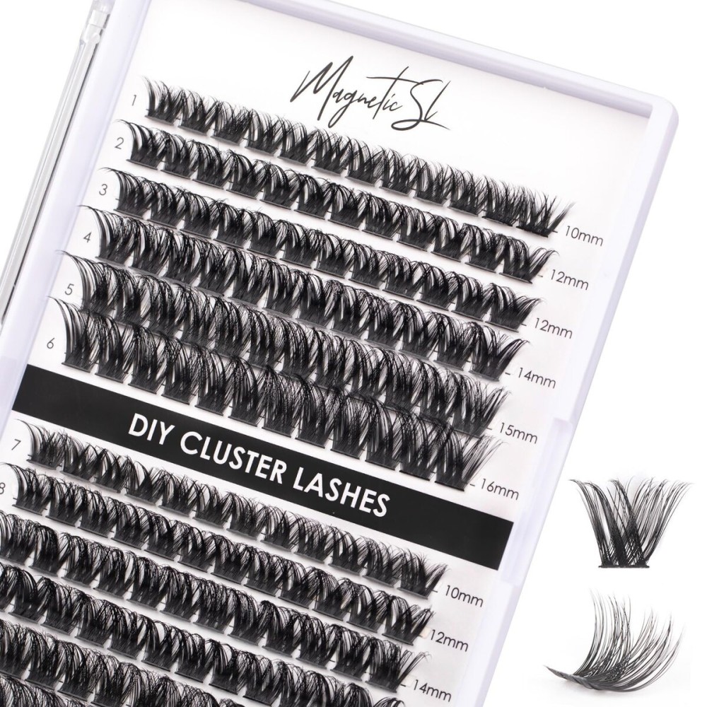 Lash Clusters 144 Pcs Individual Lashes Clusters Eyelash Extensions False Eyelashes DIY Lash Extension Reusable False Eyelashes Natural Look Mix 10-16mm C D-Curl-DM27