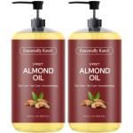 Essentially KateS Sweet Almond Oil 33.8 Fl Oz - Pack of 2 x 16.9 Fl Oz - 100% Pure and Natural - Conditioning, Moisturizing & Nourishing - No Greasy Feel - A Natural Vit. E source