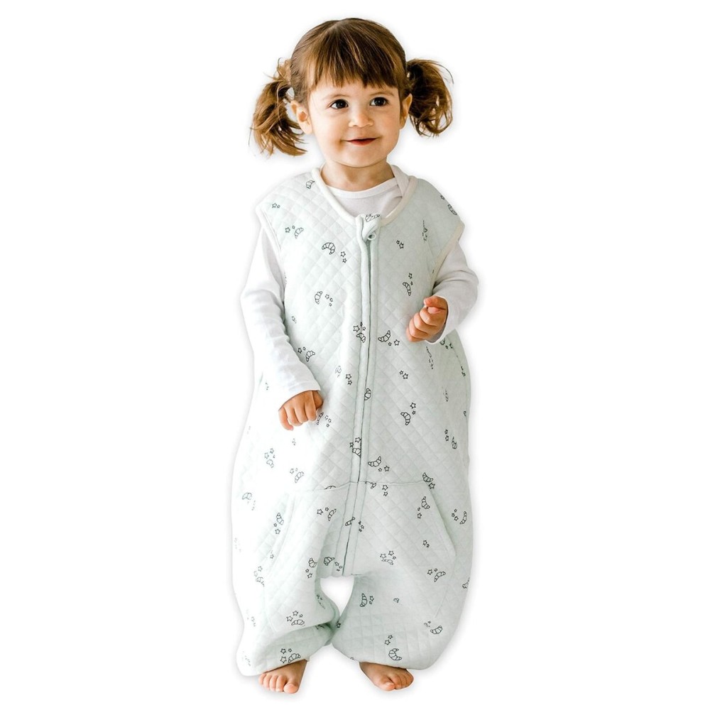 Tealbee Dreamsuit Toddler Sleep Sack with Feet - Walker Sleep Bag with Legs, Rayon made from Bamboo, Summer 0.8 TOG, 2-Way Zipper, 3T-4T - Croissant