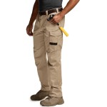 CQR Men\'s Quick Dry Work Pants, Water Resistant Outdoor Tactical Pants, Lightweight Stretch Cargo Hiking Pants, Work Pants Khaki, 36W x 30L
