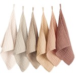 Konssy 6 Pack Face Cloths, Soft Wash Cloth for Washing Face, Cotton Face Towels for Sensitive Skin Women Facial Makeup Remover Reusable Absorbent Washcloths 11 x 11 Inch