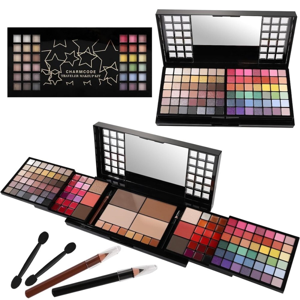 CHARMCODE All in One Makeup Kit, Makeup Kit for Women Full Kit, Make Up Christmas Gift Set for Teen Girls- Eyeshadow Palette,Lip Gloss,Concealer,Highlighter,Blush,Eyeliner,Brow Powder & Contour