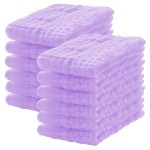 Lovely Care 12 Pack Muslin Burp Cloths 100% Cotton Muslin Cloths Large 20\'\'x10\'\' Extra Soft and Absorbent Baby Burping Cloth - Purple
