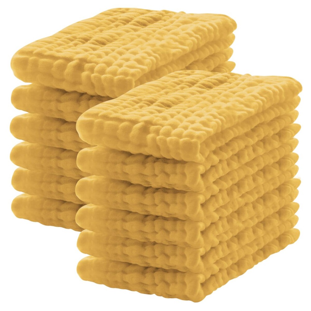 Lovely Care 12 Pack Muslin Burp Cloths 100% Cotton Muslin Cloths Large 20\'\'x10\'\' Extra Soft and Absorbent Baby Burping Cloth - Honey