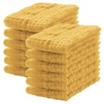 Lovely Care 12 Pack Muslin Burp Cloths 100% Cotton Muslin Cloths Large 20\'\'x10\'\' Extra Soft and Absorbent Baby Burping Cloth - Honey