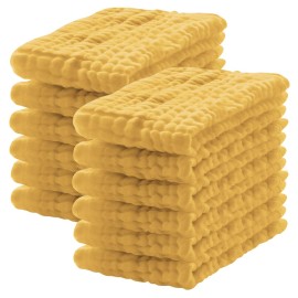 Lovely Care 12 Pack Muslin Burp Cloths 100% Cotton Muslin Cloths Large 20\'\'x10\'\' Extra Soft and Absorbent Baby Burping Cloth - Honey
