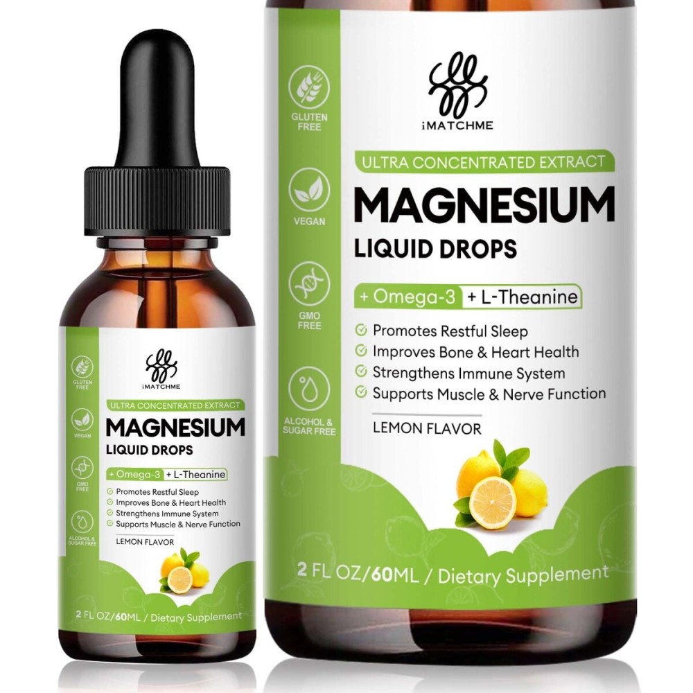 Magnesium Complex, Magnesium Glycinate, Oxide, Taurate and Citrate Liquid Drops, Lemon Flavor, 2 Fl Oz