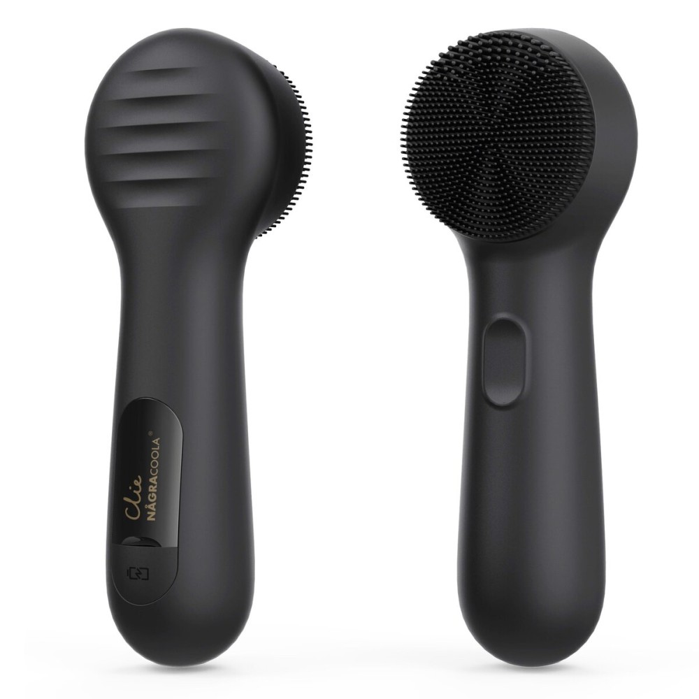 Silicone Face Scrubber, NgraCoola CLIE 2.0 Facial Cleansing Brush, Rechargeable, Waterproof Face Scrub Brush for Cleansing, Exfoliating, Massaging, Electric Facial Exfoliator for Women & Men - Black