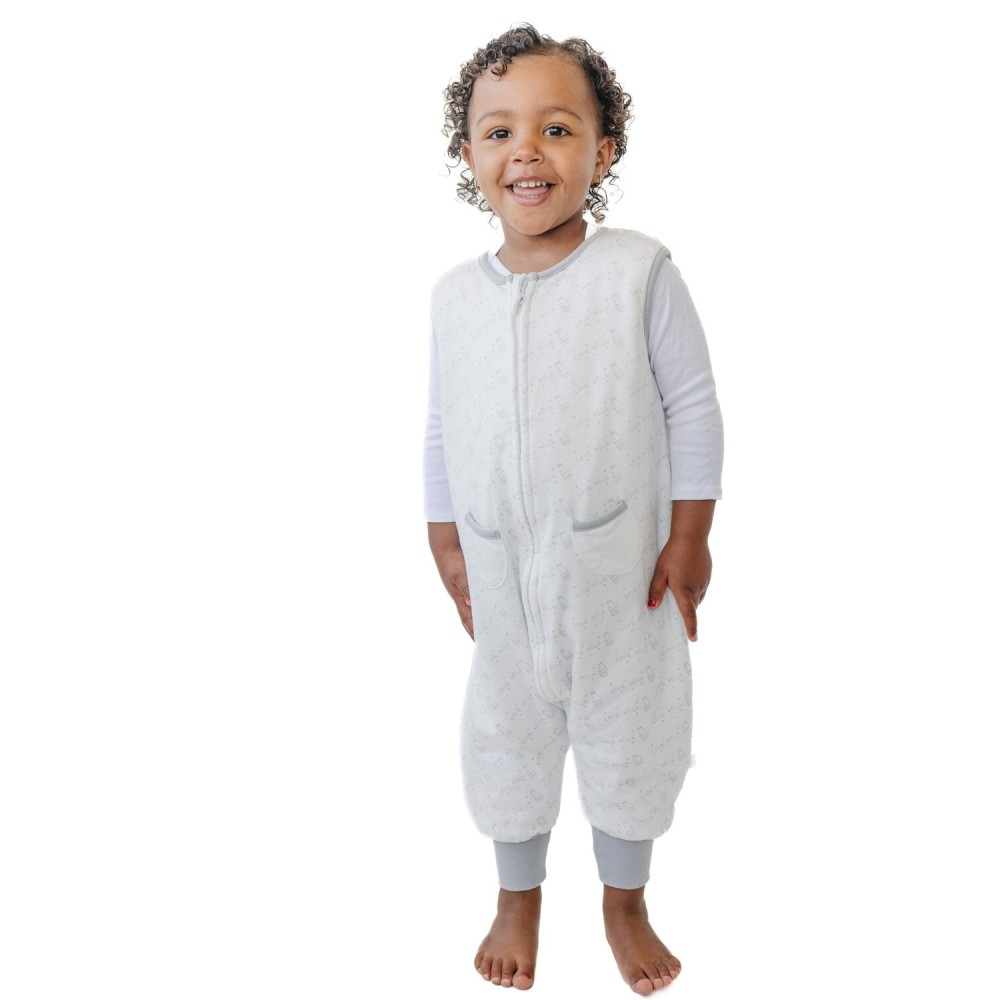 Tealbee Dreamsuit Toddler Sleep Sack with Feet - Walker Sleep Bag with Legs, Rayon made from Bamboo, All Season 1.2 TOG, 2-Way Zipper, 3T-4T - Love Milk