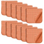 SWEET DOLPHIN 12 Pack Muslin Burp Cloths Large 100% Cotton Hand Washcloths for Baby - Baby Essentials Extra Absorbent and Soft Boys & Girls Milk Spit Up Rags for Newborn Registry - Vermilion, 20 X10