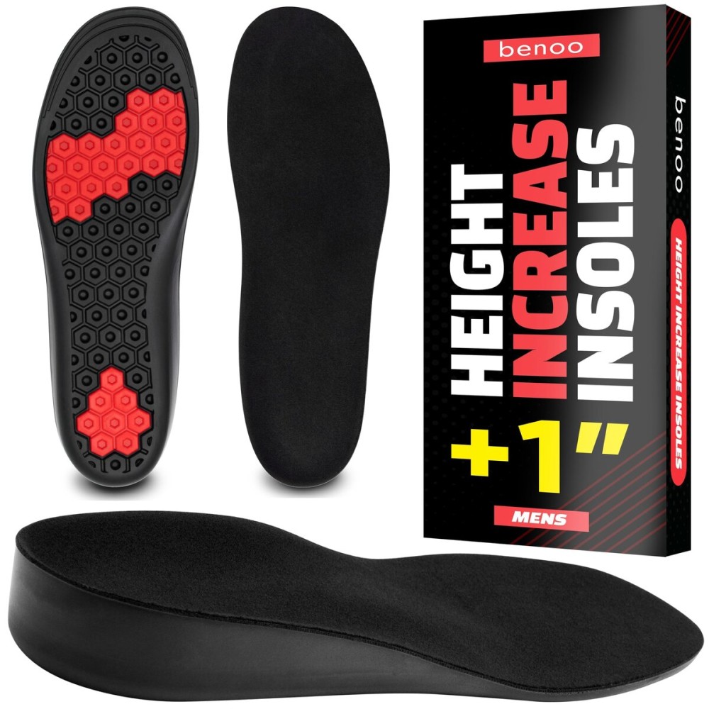 Height Increase Insoles for Men (+1 inch) Discreet Shoe Lifts, All Day Comfort, Shock Absorbent Gel, Trim to Fit Inserts for Most Sneakers & Shoes, Confidence Boosters (Mens 8-9.5)