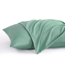 NTBAY Toddler Pillow Cases Set of 2, 2 Pack Brushed Microfiber 14x20 Pillow Cases, Soft, Wrinkle, Fade, Stain Resistant Mint Green Pillow Cases with Envelope Closure, 14x20 Inches, Mint Green