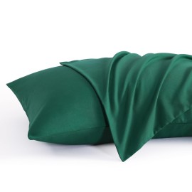 NTBAY Toddler Pillow Cases Set of 2, 2 Pack Brushed Microfiber 14x20 Pillow Cases, Soft, Wrinkle, Fade, Stain Resistant Dark Green Pillow Cases with Envelope Closure, 14x20 Inches, Dark Green