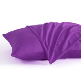 NTBAY Toddler Pillow Cases Set of 2, 2 Pack Brushed Microfiber 14x20 Pillow Cases, Soft, Wrinkle, Fade, Stain Resistant Purple Pillow Cases with Envelope Closure, 14x20 Inches, Purple