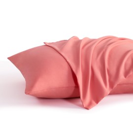 NTBAY Toddler Pillow Cases Set of 2, 2 Pack Brushed Microfiber 14x20 Pillow Cases, Soft, Wrinkle, Fade, Stain Resistant Coral Pink Pillow Cases with Envelope Closure, 14x20 Inches, Coral Pink