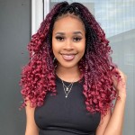 Wodun 12inch Goddess Box Braids Crochet Hair Crochet Box Braids Curly Ends 3X Bohemian Crochet Box Braids Hair Synthetic Crochet Hair Extensions 16strands/pack(12inch(Pack of 8), 1B/99J/530)