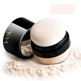 Setting Powder Lightweight Loose Powder Finishing Powder Long-Lasting Face Powder Waterproof with Soft Mushroom Powder Puff & Mirror, Matte Finish,0.28 Oz (Fair Ivory/Matte)