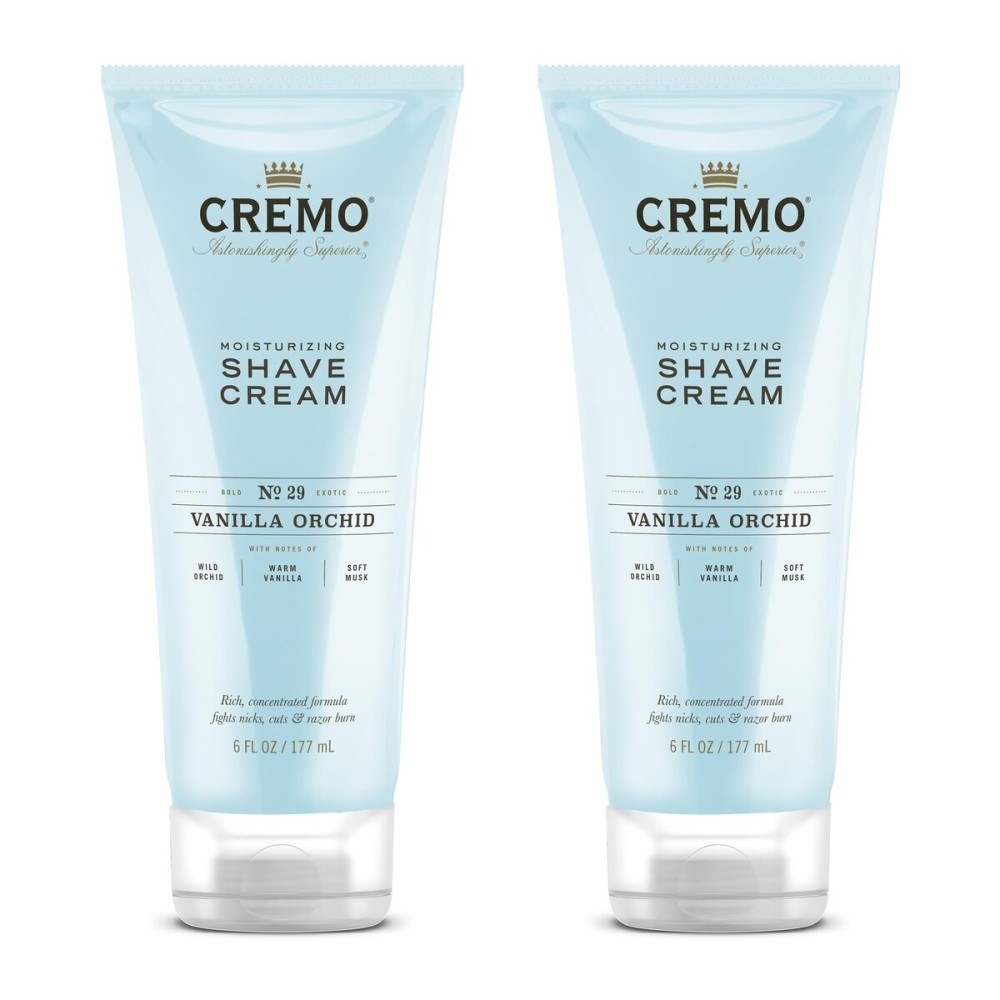 Cremo Womens Shaving Cream Sensitive Skin, Moisturizing, Vanilla & Orchid, Ultra-Slick Shave Cream for Women, Fights Nicks, Cuts and Razor Burn, 6 Fl Oz (Pack of 2)
