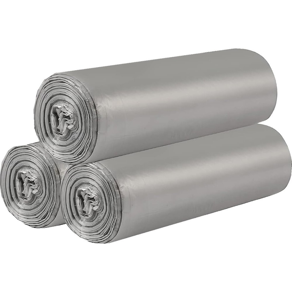 3 Rolls Small Trash Bags - 60 Counts Durable 4 Gallon Small Garbage Bags for home office kitchen Bathroom Bedroom Trash Can linersSilver