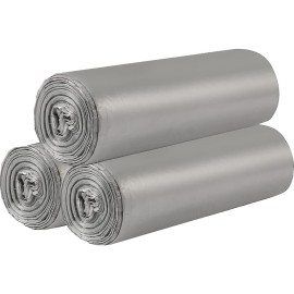 3 Rolls Small Trash Bags - 60 Counts Durable 4 Gallon Small Garbage Bags for home office kitchen Bathroom Bedroom Trash Can linersSilver