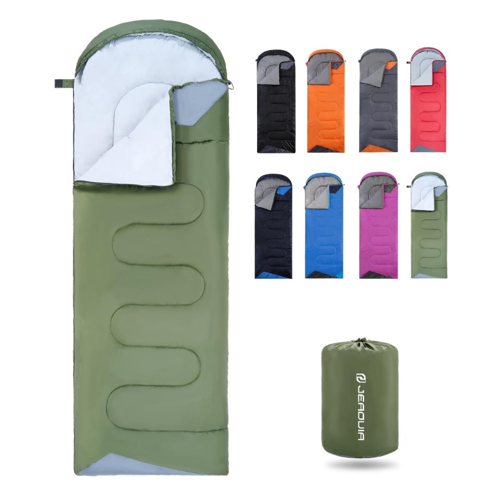 Sleeping Bags for Adults Backpacking Lightweight Waterproof- Cold Weather Sleeping Bag for Girls Boys Mens for Warm Camping Hiking Outdoor Travel Hunting with Compression BagsGreen