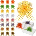 Poen 24 Pcs Organza Pull Bows Christmas 6 Inch Large Gift Wrapping Ribbon Bows Crafts for Present Wrapping with Ribbon for Gift Baskets Wedding Valentine Party Decor(Fresh Color)