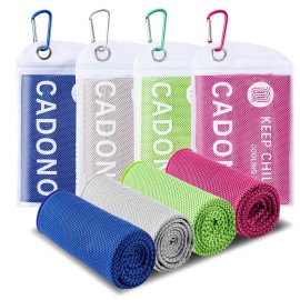 4 Pack Cooling Towel (40x12), Soft Breathable Chilly Towel, Ice Towel, Microfiber Towel for Yoga, Sport, Running, Workout,Gym, Camping, Fitness, Workout & More Activities(Multicolor)