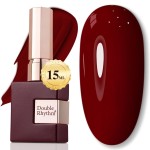 Double Rhythm 15ML Gel Nail Polish Pure Sheer Same Color Same Bottle Soak Off Gel Polish Art Manicure Salon DIY at Home for Women (Burgundy-A1129)