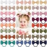 CLLOT Toddler Hair Accessories - 40pcs 2.75 Elastics Rubber Ribbon Bands, Bows for Baby Girls, Kids & Children, Pastel Colors