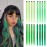 KGBFASS 16Pcs Green Colored Clip in Hair Extension Multi-colors Party Highlights Synthetic 20inch Color Hairpiece Halloween Cosplay Party Christmas New Year Gift for Women Kids Girls (Mix Green)