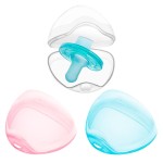LANEYLI Pacifier Case (3 Pack, Clear, Blue, Pink)