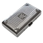 Cigarette Case Victorian Style Metal Holder for Regular, King and 100\'s Size Pocket Protective Security Wallet(EasgleS100, Silver)