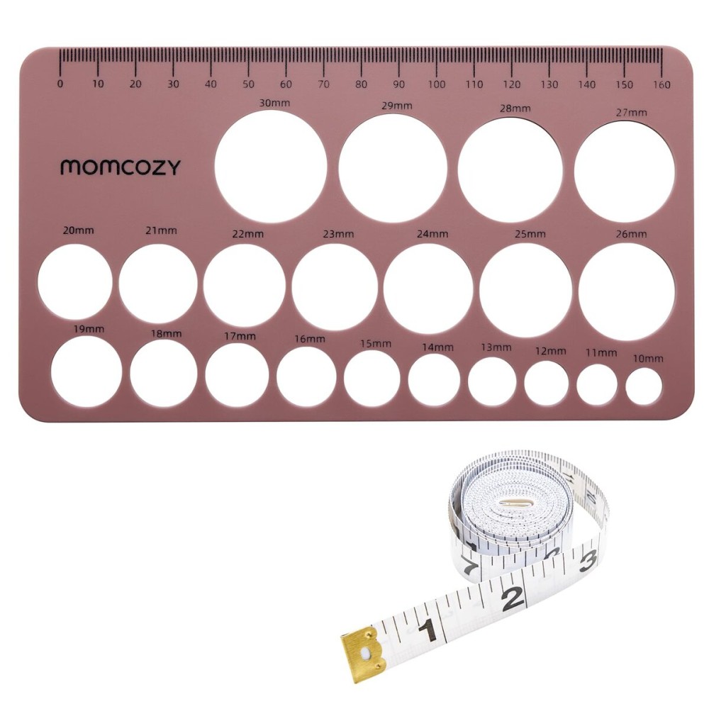 Momcozy Nipple Ruler for Flange Sizing, Soft & Flexible Silicone Measurement Tool for Breast Pump Sizing, Compatible with Momcozy, Medela, Spectra, Lansinoh, Easy to Use for Comfortable Pumping