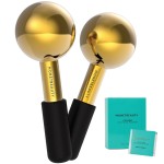 MontBeauty Stainless Steel Ice Globes for Facials (Gold Black Handle), Durable Cryo Globes Instantly Reduce Puffiness, Tighten Pores & Sinus Relief, Face Globes Facial Massages & Daily Beauty Routine