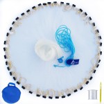 Drasry Fishing Cast Net with Heavily sinkers for Saltwater Freshwater Bait Trap Throw Net. Size 4ft to 10ft Radius (Monofilament line, 9FT /270cm Radius)
