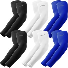 YQXCC 6 Pairs Arm Sleeves, Cooling UV Sun Protection Sports Compression Sleeves for Men Women, Golf Basketball Arm Sleeves