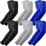 YQXCC 6 Pairs Arm Sleeves, Cooling UV Sun Protection Sports Compression Sleeves for Men Women, Golf Basketball Arm Sleeves