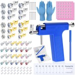 Ear Piercing Gun with Piercing Tools Kit, Professional Ear Nose Piercing Gun Machine with Stainless Steel Piercing Studs, Crystal Earrings Set for At Home Salon Earlobe Cartilage Helix Tragus Piercing