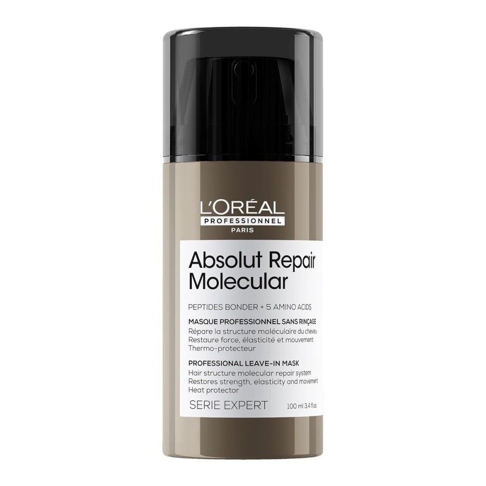 L\'Oral Professionnel Paris Absolut Repair Molecular Leave In Mask - Smooths and Strengthens All Damaged Hair, Heat Protectant and Leave In Conditioner for Hair Repair