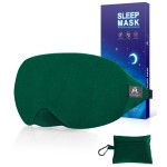 Mavogel Cotton Sleep Eye Mask - Breathable Light Blocking Sleep Mask, Soft Comfortable Night Eye Mask for Men Women, Eye Cover for Travel/Sleeping/Shift Work, Includes Travel Pouch (Green)