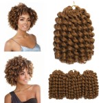 Wand Curl Crochet Braids Hair 8 Inch Jamaican Wand Curl Ombre Jamaican Bounce Curl Colored Crochet Braids Ringlet Twist Hair Extension Crochet Hair(3PCS,27)