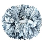Hooshing 6PCS Silver Pom Poms Cheerleading Metallic Cheer Pom Poms with Plastic Handle for Team Spirit Sports Dance Cheering Kids Adults