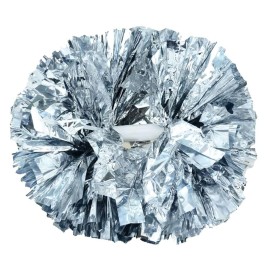 Hooshing 6PCS Silver Pom Poms Cheerleading Metallic Cheer Pom Poms with Plastic Handle for Team Spirit Sports Dance Cheering Kids Adults