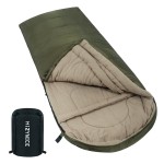 HiZYNICE 0 Degree Sleeping Bags for Adults Winter Camping Cold Weather XXL Wide Long. Green Left Zipper. Compression Sack Included