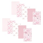Hudson Baby Unisex Baby Cotton Flannel Burp Cloths 10-Pack, Girl New Elephant, One Size