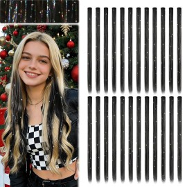 Dreamlover Tinsel Hair Extensions for Girls, Hair Accessories for Women, 24 Pieces