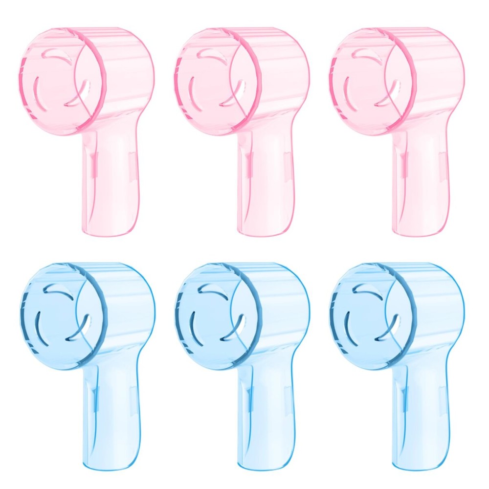 6 Pack Toothbrush Dustproof Cover Compatible with Oral B iO Ultimate Clean Gentle Care Replacment Heads and iO Series 3 4 5 6 7 7G 8 9 Electric Toothbrush, (Blue+Rose)